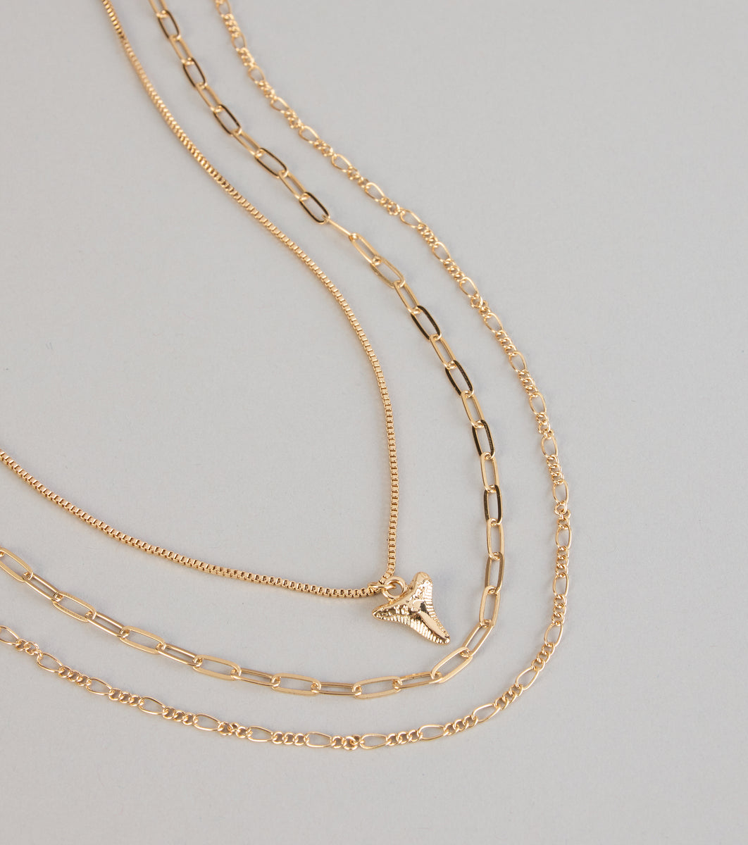 Subtle Bite Tooth Charm Three Pack Necklace Set & Windsor
