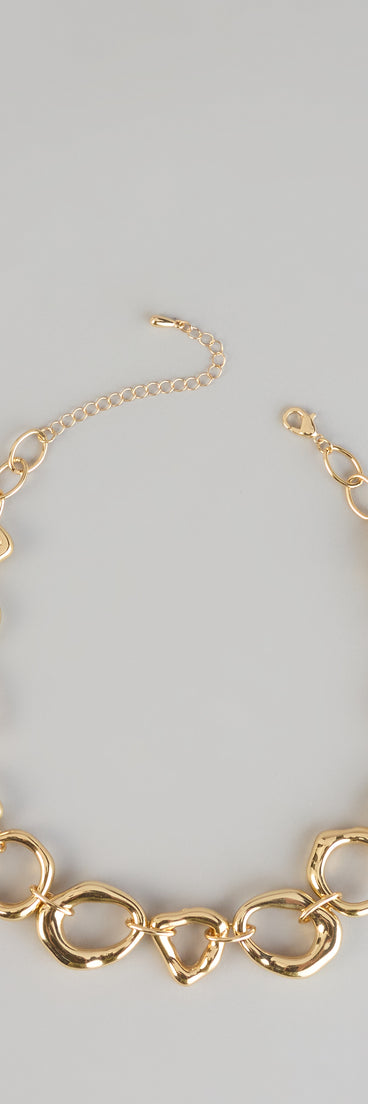 Heart On Lock Statement Necklace