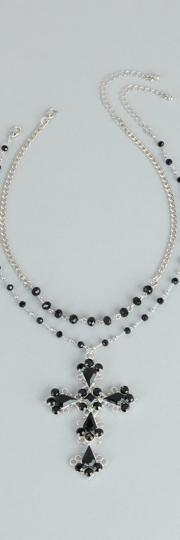 Instant Edge Cross Pendant Statement Necklace