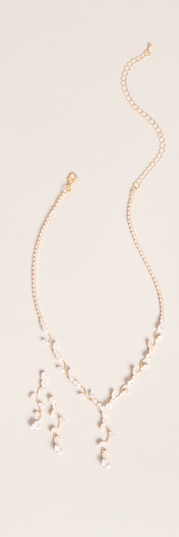 Delicate Drip Rhinestone Jewelry Set