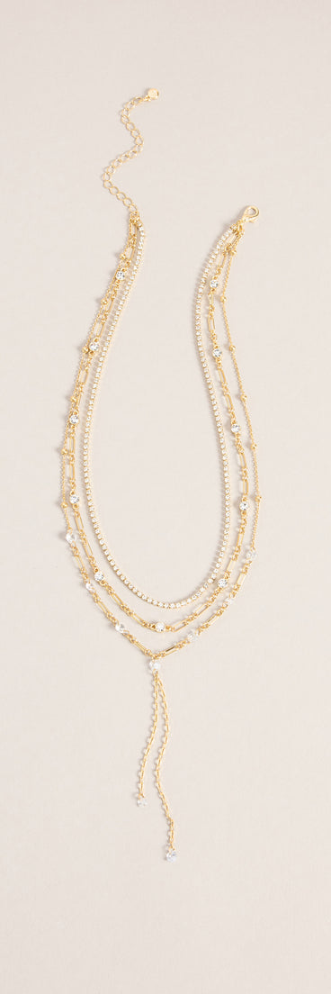 Midnight Drip Layered Lariat Necklace