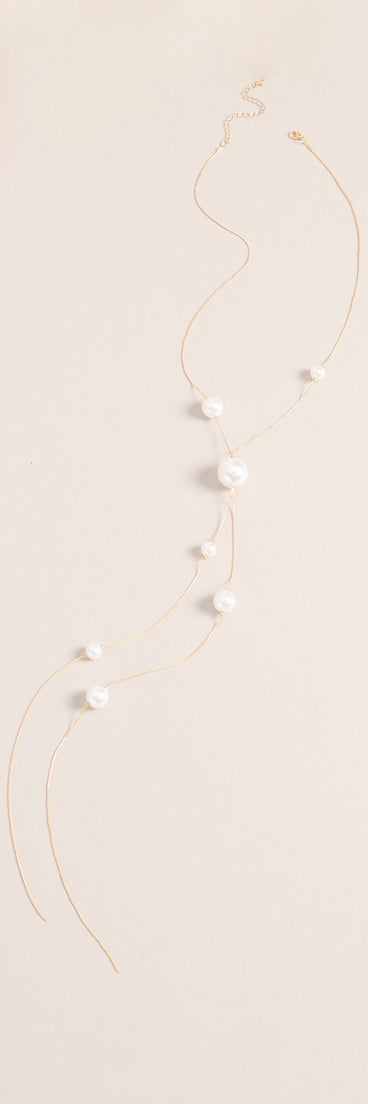 Refined Glow Pearl Lariat Necklace