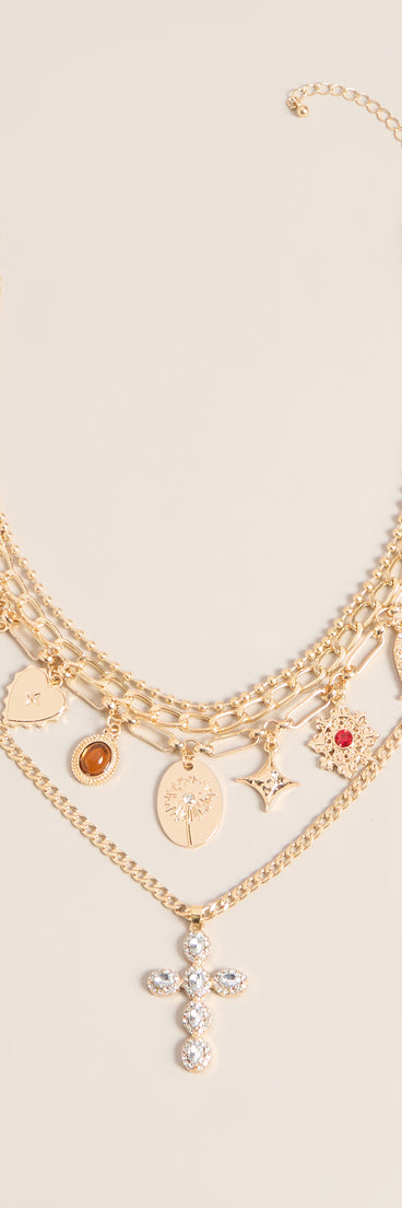 Charm Check Layered Chain Necklace