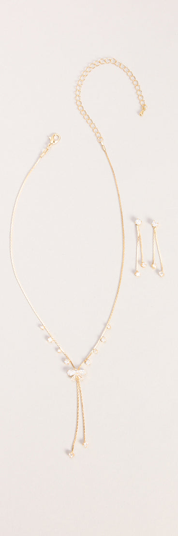 Tied To Shine Necklace And Earrings Set