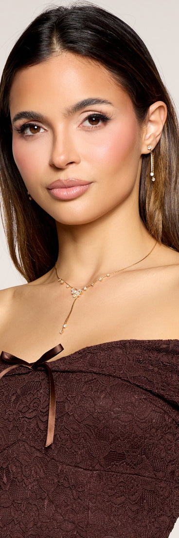 Tied To Shine Necklace And Earrings Set