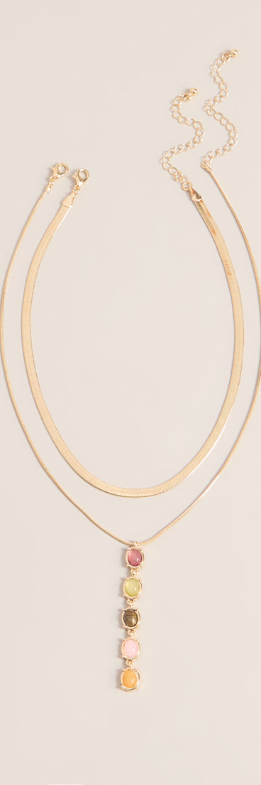 Caught Feelings Stone Drop Necklace