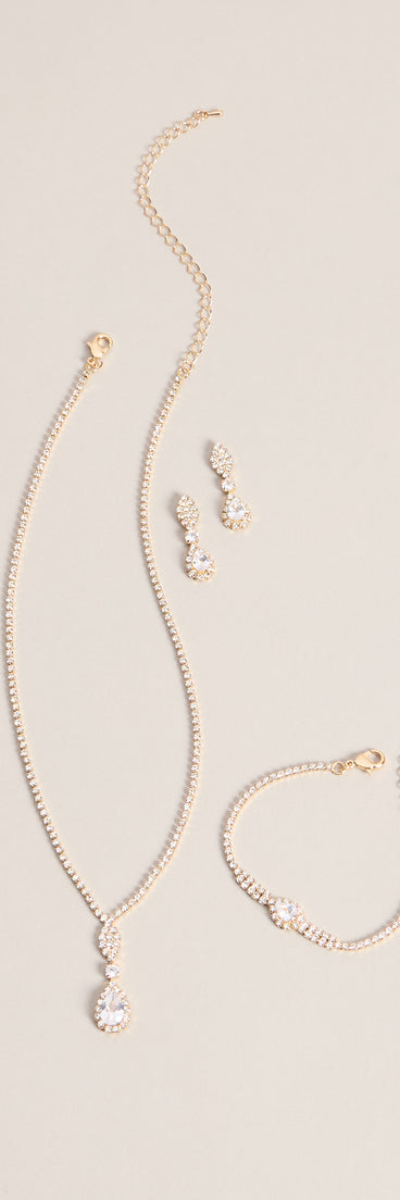 Polished Sparkle Rhinestone Jewelry Set