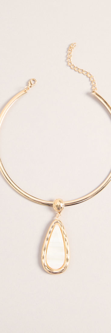 Polished Move Statement Stone Collar Necklace