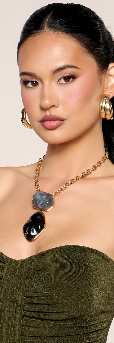 Dress Code Drama Stone Chain Necklace