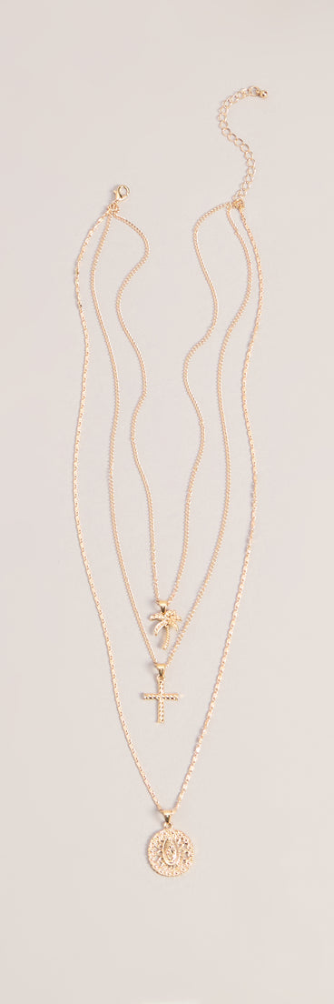 Effortless Stack Layered Charm Necklace