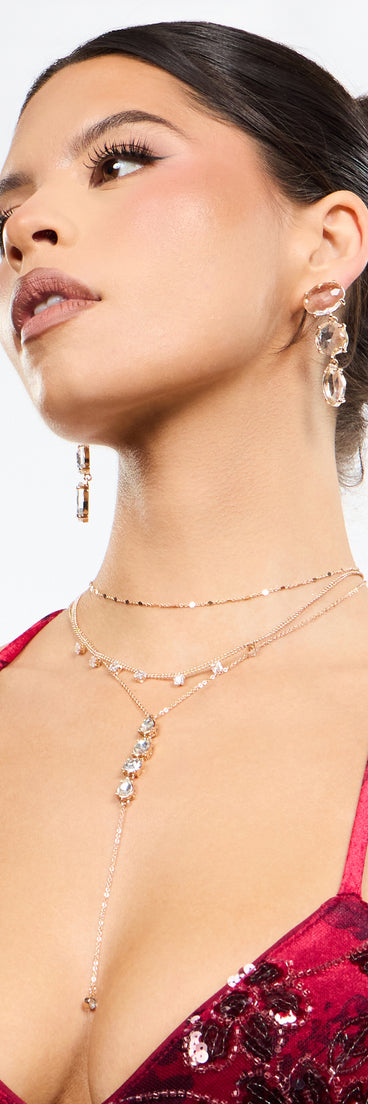 Layered Shine Lariat Necklace