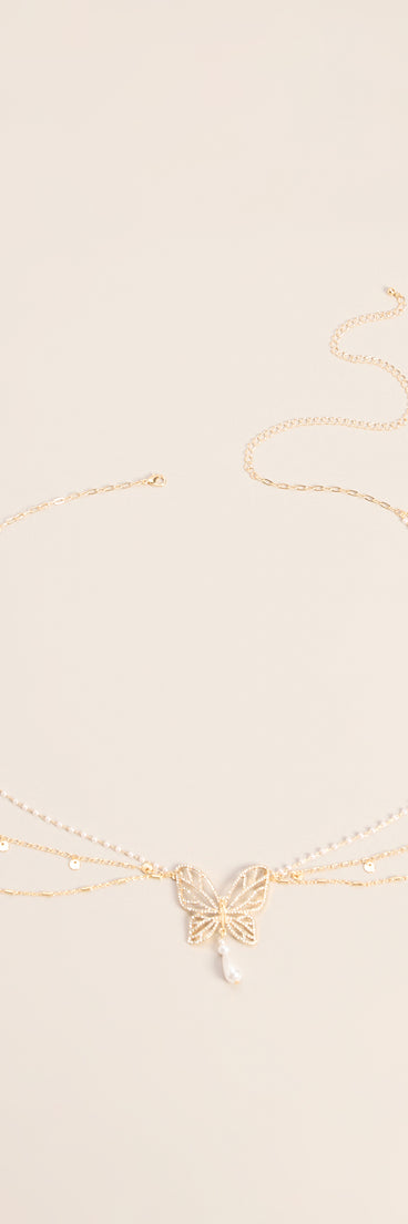 Trendy Glam Rhinestone Butterfly Belly Chain