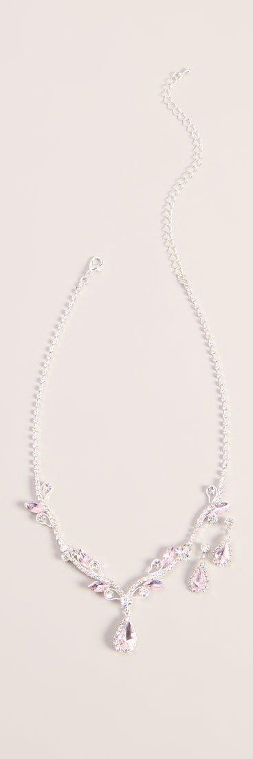 Radiant Cubic Zirconia Necklace And Earrings Set