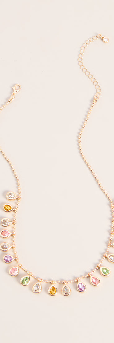 Gem Trail Teardrop Necklace