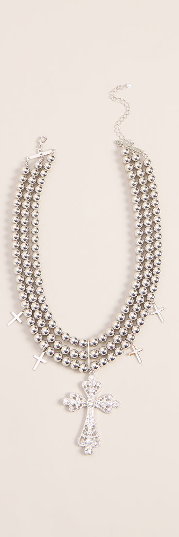 Sacred Shine Cross Beaded Necklace