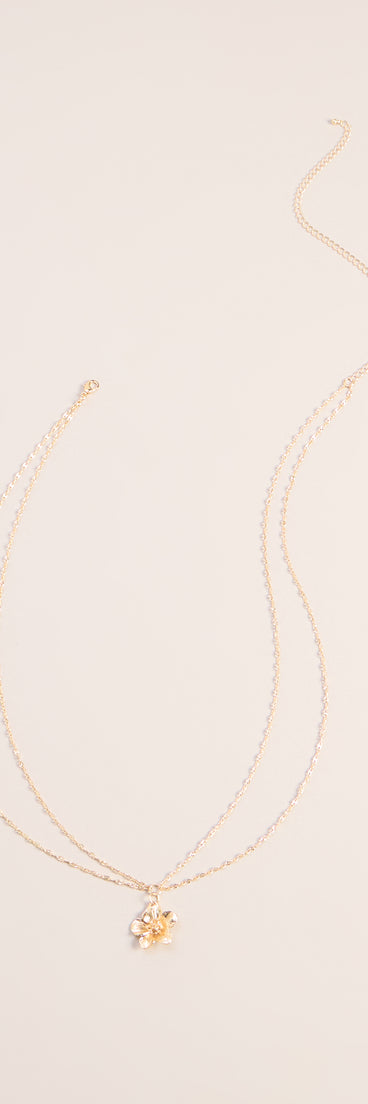 Island Detail Tropical Flower Charm Belly Chain