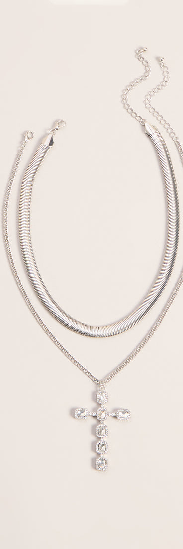 Spark Verdict Cross Necklace Set