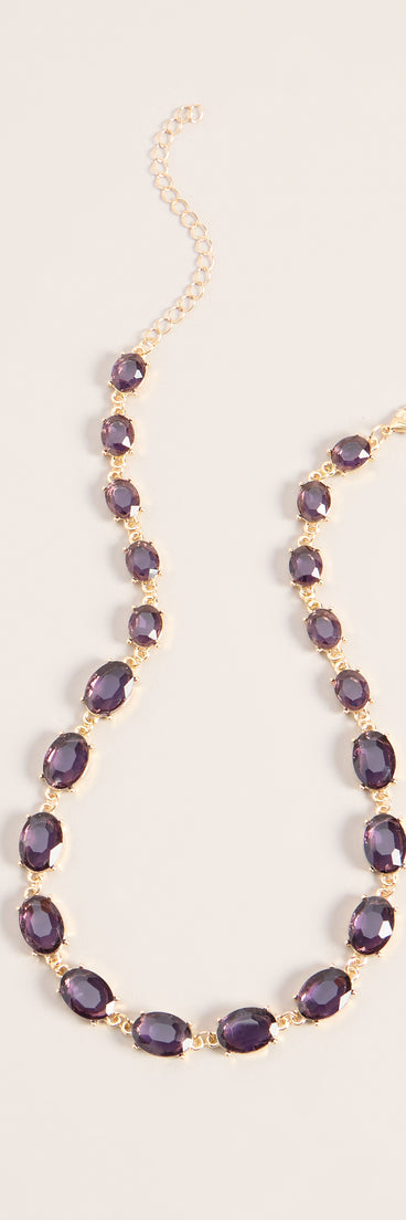 Polished Detail Gemstone Necklace