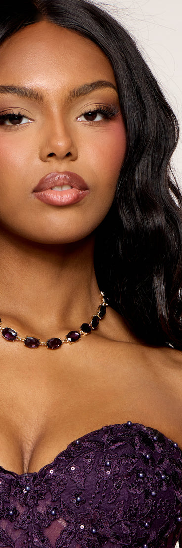 Polished Detail Gemstone Necklace