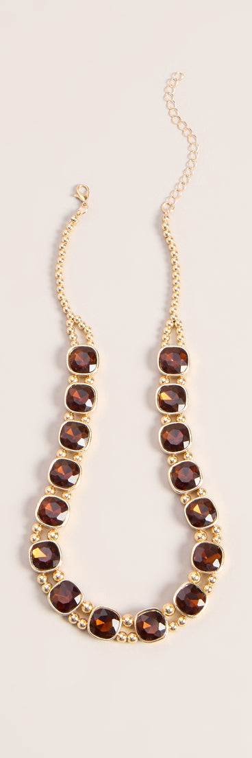 Rich Detail Gemstone Collar Necklace