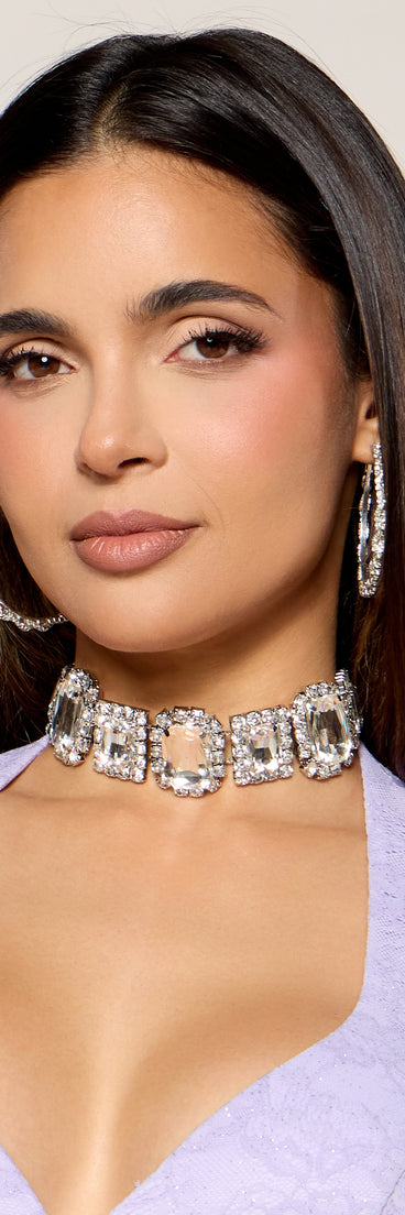 Shine Statement Rhinestone Choker Necklace