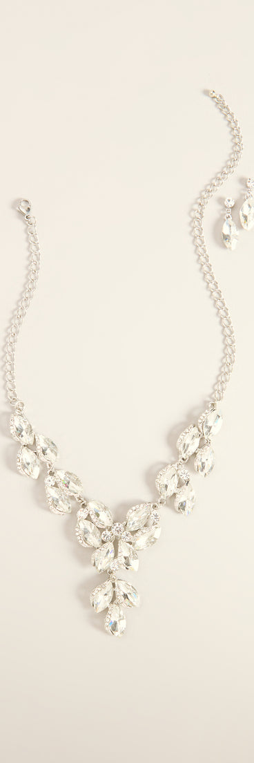 Perfect Match Rhinestone Necklace And Earrings Set