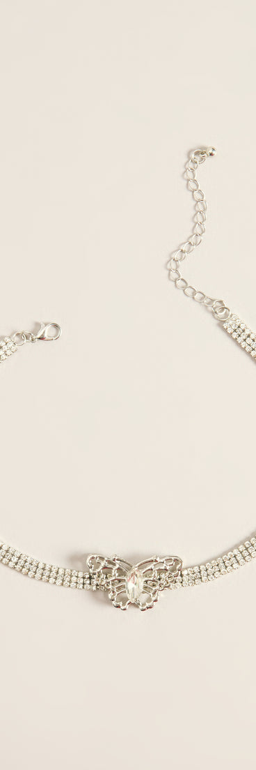 Butterfly Sparkle Rhinestone Choker Necklace