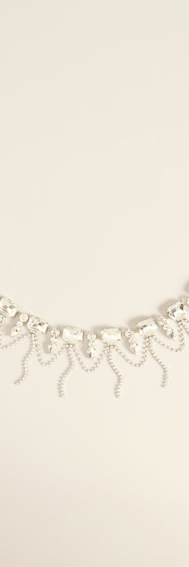 Drip Detail Rhinestone Choker Necklace
