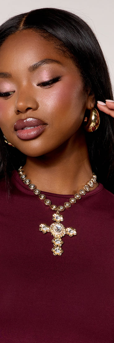 Cross the Line Statement Necklace