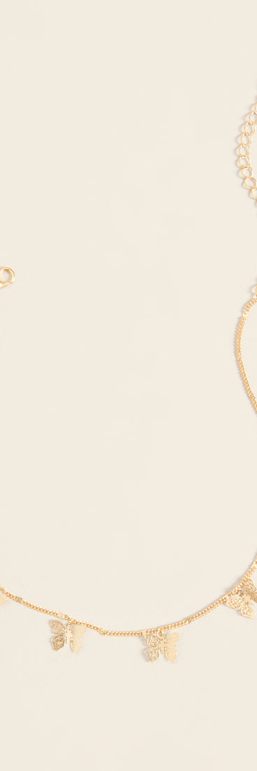 Flutter Line Butterfly Choker Necklace