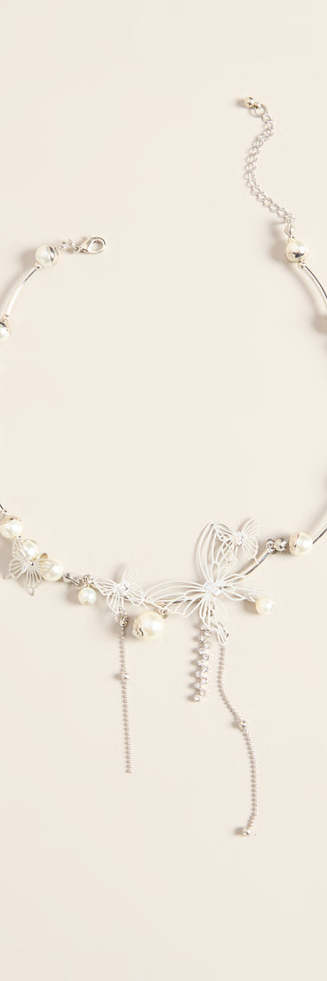 Winged Romance Pearl Butterfly Choker