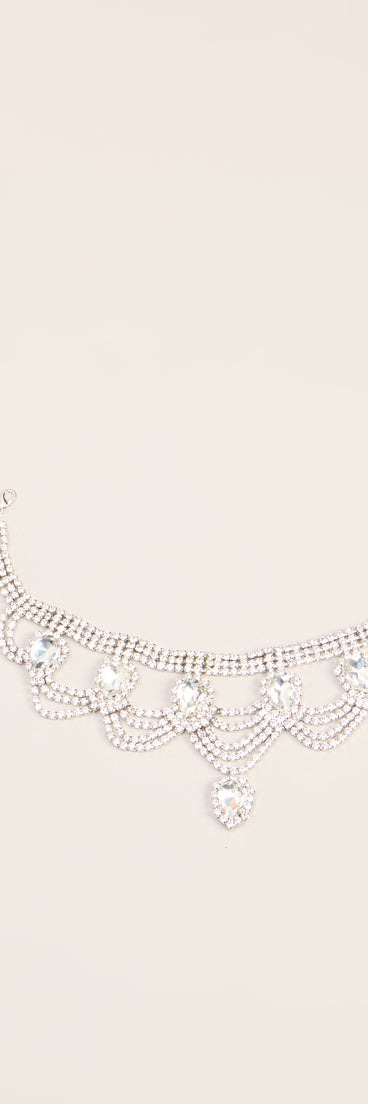 Booked to Dazzle Rhinestone Choker And Earrings