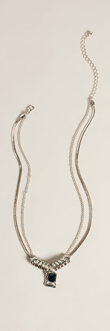Worth The Close Up Layered Gem Pendant Necklace