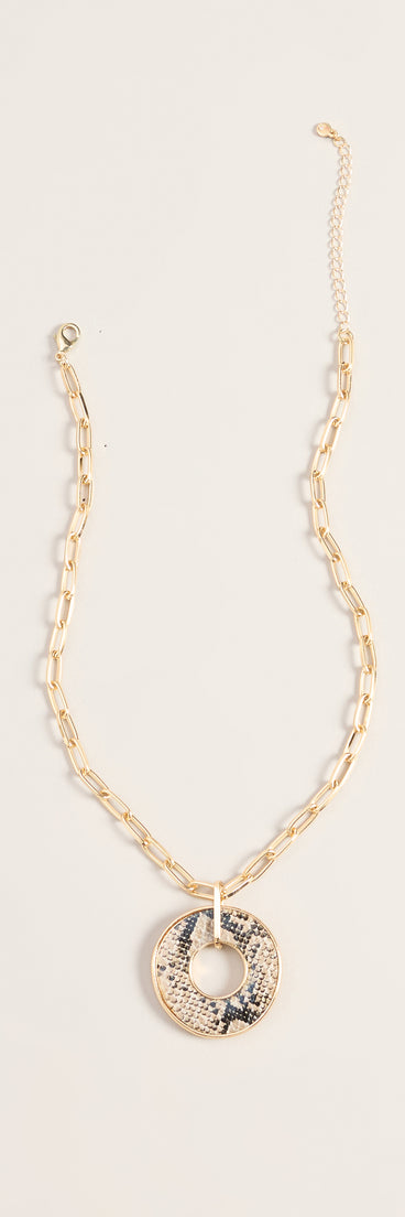Wild Side Snake Print Pendant Necklace