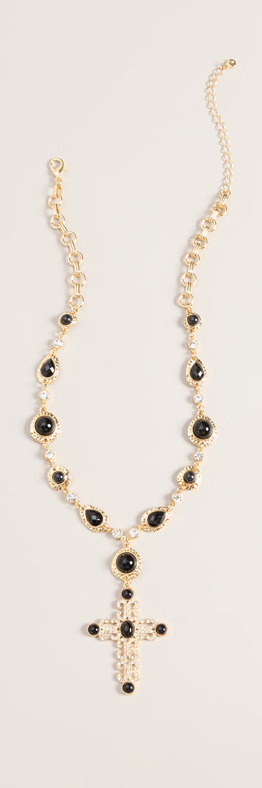 Sacred Spark Rhinestone Cross Necklace