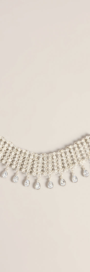 Drama Drop Rhinestone Choker Necklace