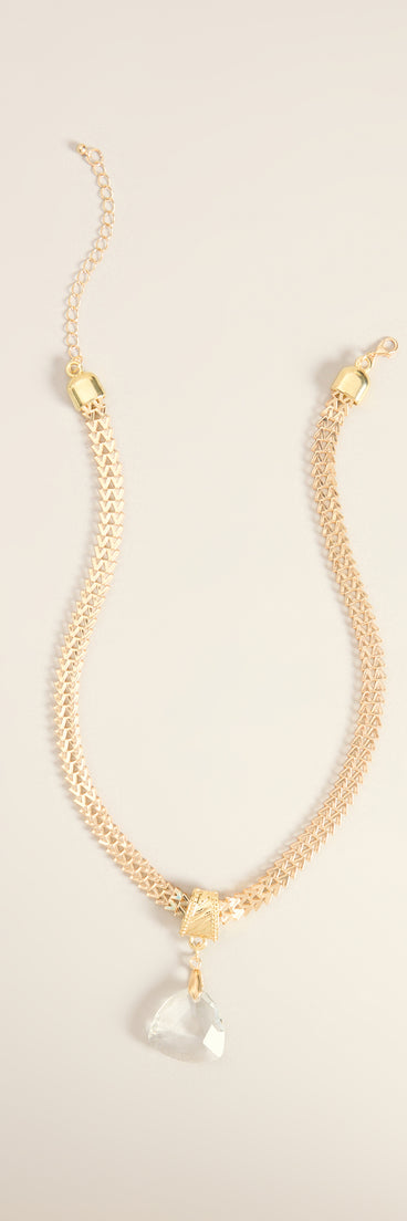 Sleek Statement Stone Pendant Necklace