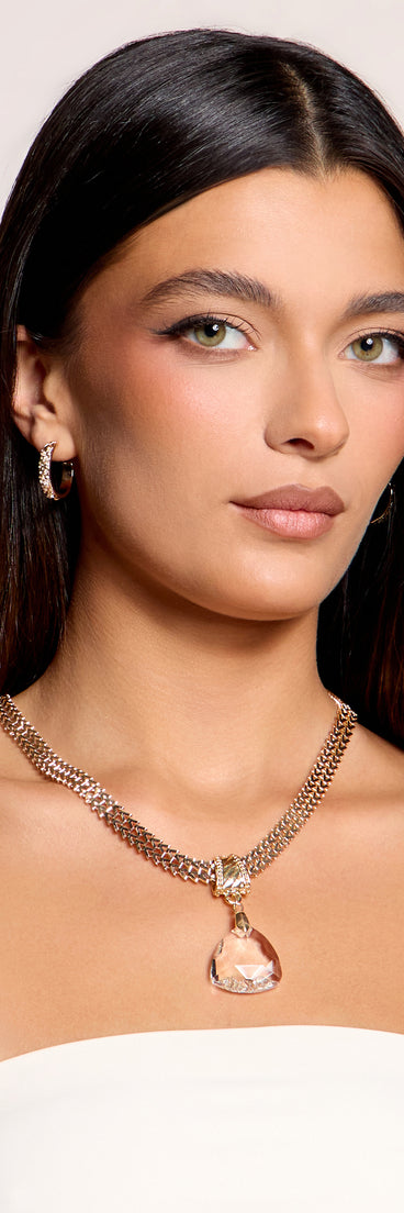Sleek Statement Stone Pendant Necklace