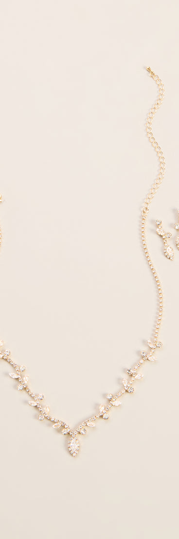 Plus One Cubic Zirconia Necklace And Earrings Set