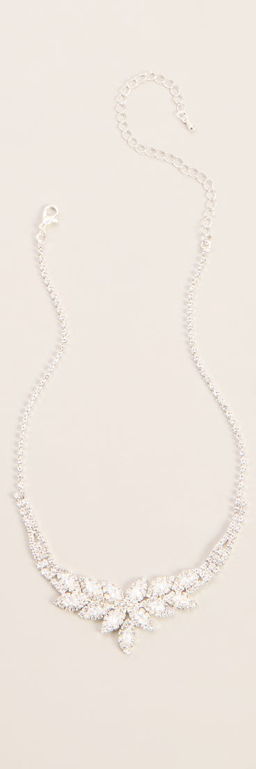 Crystal Bouquet Necklace And Earrings Set