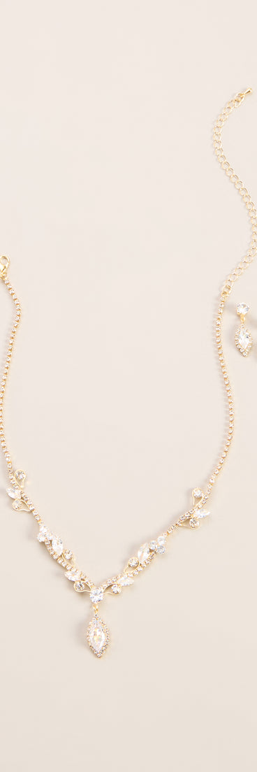 RSVP Sparkle Rhinestone Necklace And Earrings Set