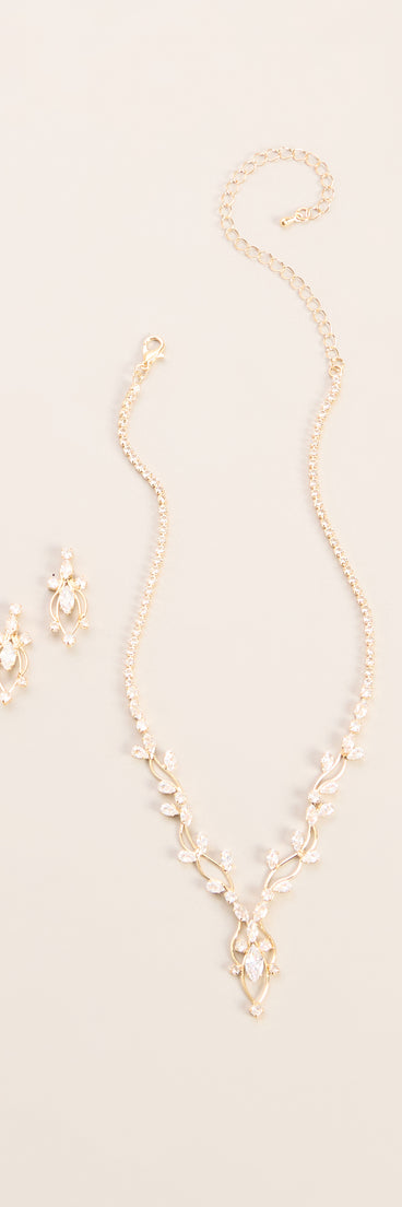Dreamy Invite Cubic Zirconia Necklace And Earrings Set