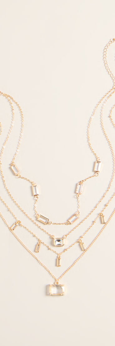 Stacked With Plans Rectangular Gem Necklace Set