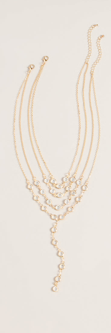 Double Take Clear Stone Layered Necklace Set