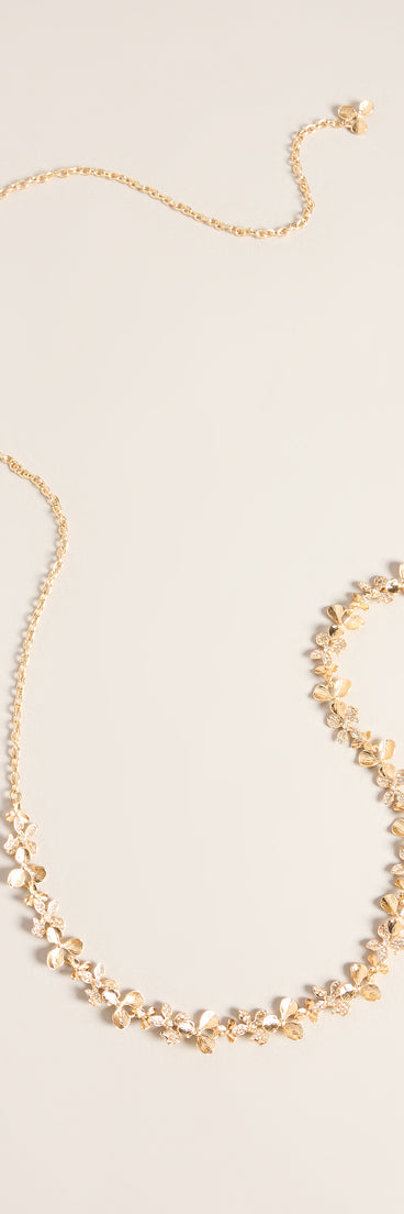 Bloom Around Rhinestone Floral Belly Chain
