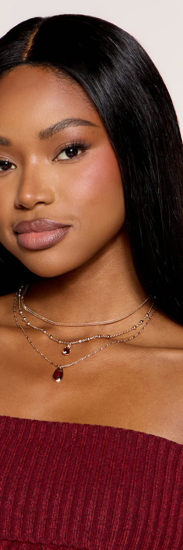 Amber Hour Layered Stone Necklace
