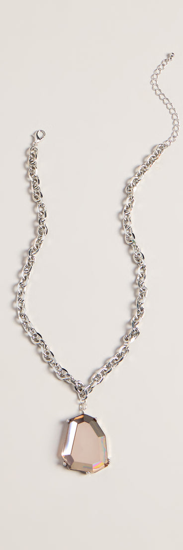On The Rocks Faceted Stone Chain Necklace