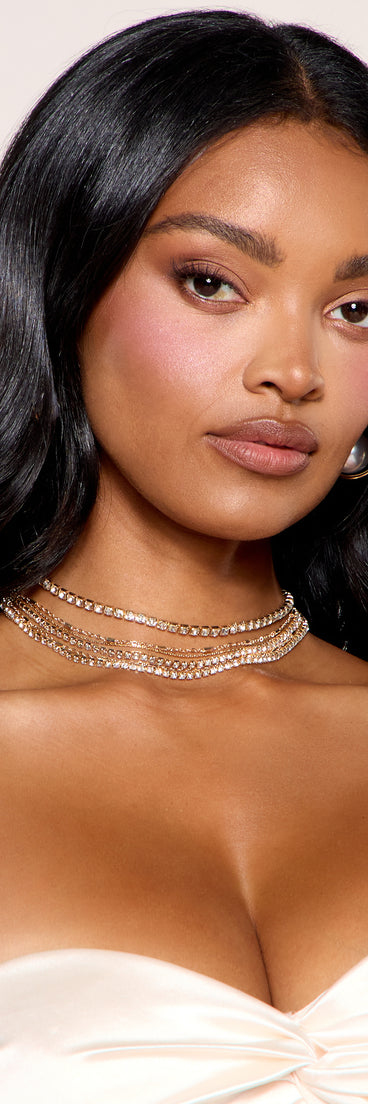 Shine Trio Rhinestone Three Piece Choker Set