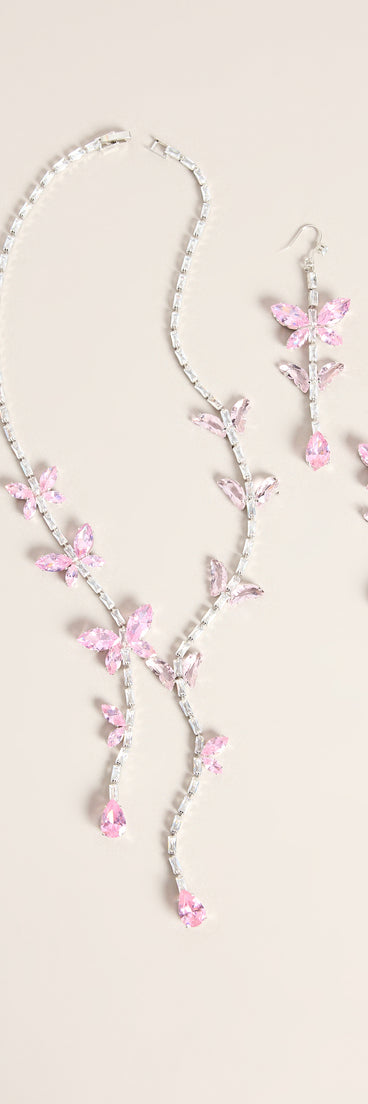Flutter Fantasy Rhinestone Butterfly Jewelry Set