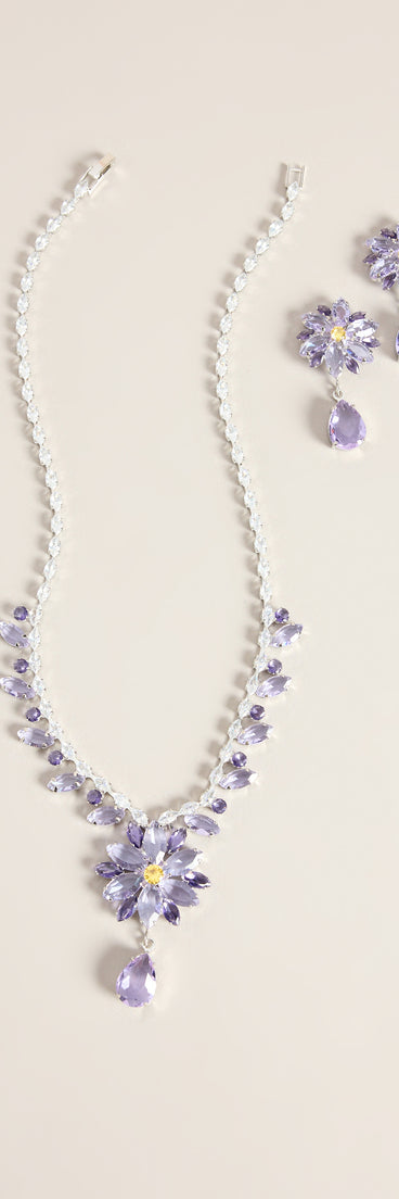Full Bloom Rhinestone Floral Jewelry Set